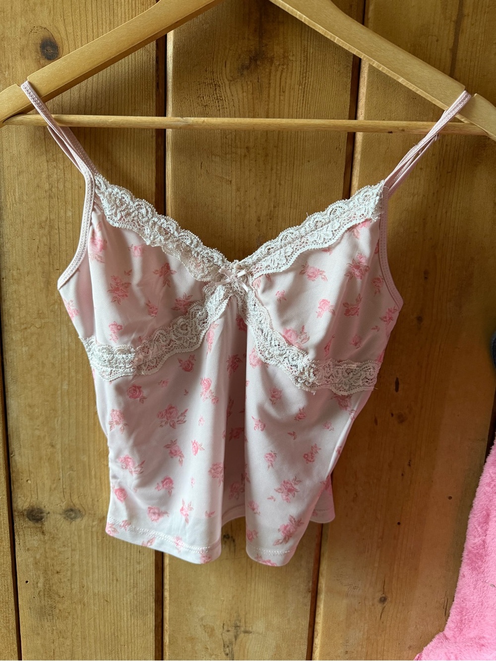 Pink rose floral cami top